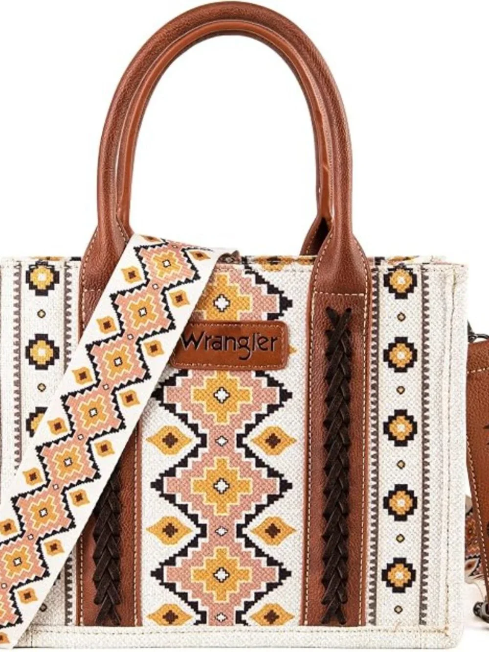 **Wrangler Aztec Boho Tote Bag / Crossbody Purse – Western Shoulder Bag**